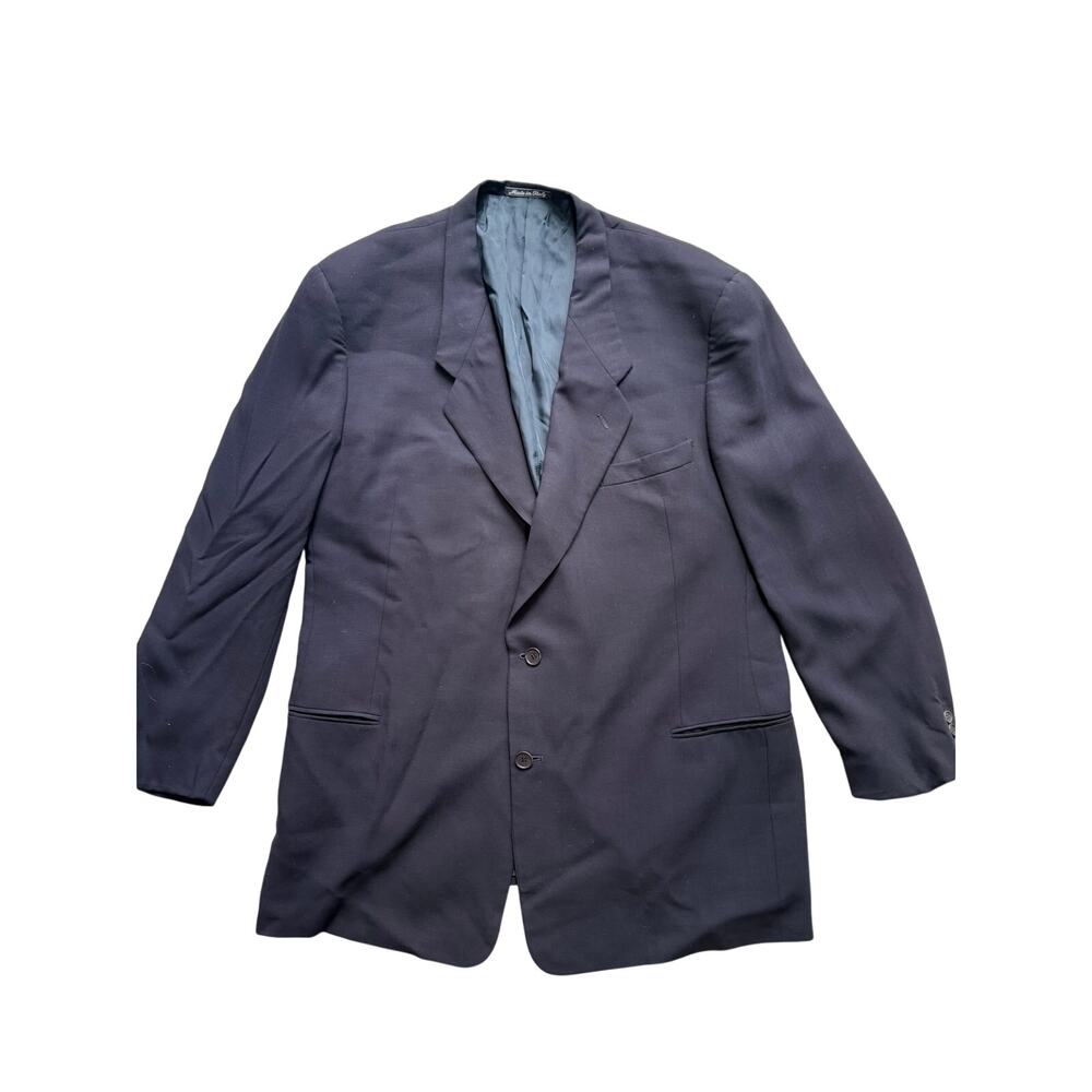 Giorgio Armani Le Collezioni Men's 46L Navy Virgin Wool Suit Blazer Italy